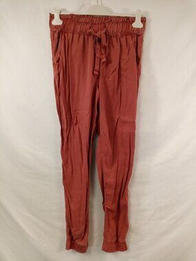 SO Goods for Life Junior's Rusty Orange High-Rise Paperbag Joggers Size Medium